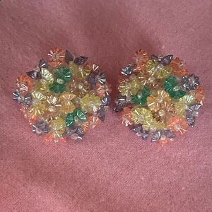 Vintage Clip on Beaded Earrings
